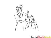 Friseur schwarz-weiße Cliparts, Bilder