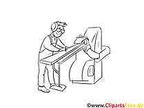Holzmechaniker Clipart, Grafik, Bild schwarz-weiß
