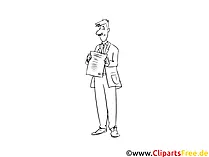 Industriekaufmann Clipart, Grafik, Bild schwarz-weiß