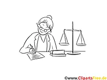 Justizfachangestellter schwarz weiß Clipart