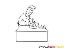 Konditor schwarz weiß Clipart