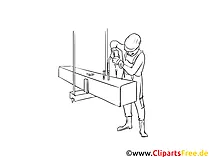 Konstruktionsmechaniker Clipart schwarz weiß zum Thema Ausbildungsberufe