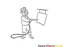 Lackierer Clipart schwarz weiß