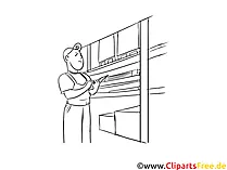 Lagerist schwarz-weiße Cliparts, Bilder, Grafiken