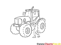 Land- und Baumaschinenmechatroniker Clipart, Grafik, Bild schwarz-weiß