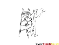 Maler Clipart schwarz weiß