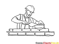Maurer Clipart, Grafik, Bild schwarz-weiß