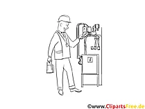 Mechatroniker, Anlagenmechaniker Clipart Schwarzweiß kostenlos
