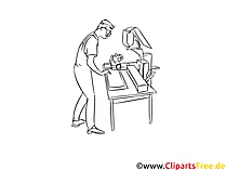 Produktionsmechaniker schwarz weiß Clipart