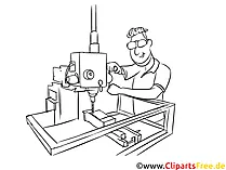 Produktionstechnologe schwarz-weiße Cliparts, Bilder, Grafiken