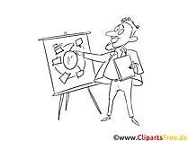 Prozessberater schwarz-weiß Clipart, Bild, Grafik