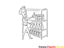 Schwarz-weiß Clipart Fachwirt für Vertrieb im Einzelhandel