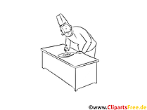 Schwarz weiß Clipart Ausbildung als Gastronomiefachmann
