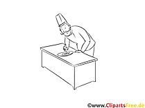 Schwarz weiß Clipart Ausbildung als Gastronomiefachmann