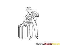 Schwarz weiß Clipart Werkzeugmechaniker