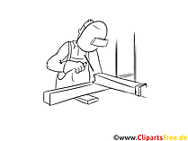 Schweißer Clipart, Grafik, Bild schwarz-weiß