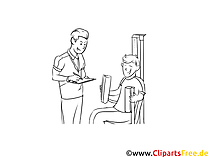 Sportassistent schwarz-weiße Cliparts, Bilder, Grafiken