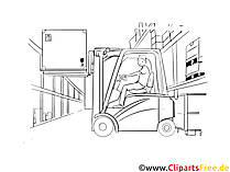 Staplerfahrer Clipart, Grafik, Bild schwarz-weiß