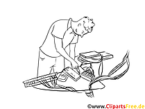 Systemelektroniker Clipart, Grafik, Bild schwarz-weiß