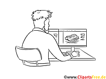 Technische Systemplaner druckbare schwarz-weiße Cliparts, Grafiken kostenlos