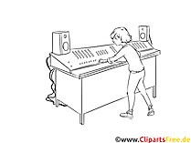 Tontechniker Clipart schwarz weiß