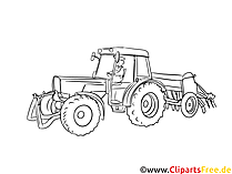 Traktorfahrer, Bauer, Landwirt Clipart, Grafik, Bild schwarz-weiß