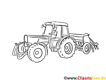 Traktorfahrer, Bauer, Landwirt Clipart, Grafik, Bild schwarz-weiß