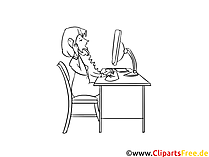 Verwaltungsfachangestellte Clipart, Grafik, Bild schwarz-weiß