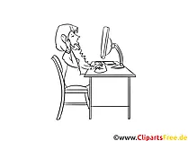 Verwaltungsfachangestellte Clipart, Grafik, Bild schwarz-weiß