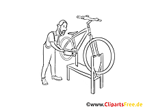 Zweiradmechaniker Clipart Schwarzweiß kostenlos