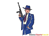 Chicago Gangster Stock Illustration, Clipart