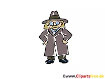 Crazy professor cartoon, clip art, pic