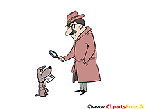 Detektiv mit Hund Illustration, Bild, Grafik, Bild