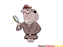 Hund-Detektiv Clipart, Illustration, Bild