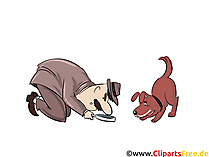 Spurensuche Illustration, Clipart, Grafik, Bild