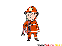 Comic Feuerwehr - Feuerwehrmann Cartoon