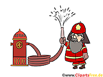 Feuerwehr Wasserspritze, Wasserhahn, Illustration, Comic, Cartoon, Bild