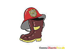 Feuerwehrhelm und Stiefel Cliparts, Bilder, Cartoons