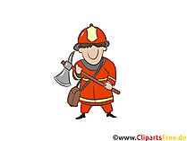 Mann mit Axt, Feuerwehr Illustration, Comic, Bild, Cartoon