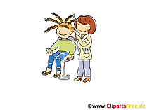 Friseurin Cartoon, Clipart, Bild, Illustration