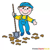 Hauswart, Strassenfeger Clipart Bild kostenlos