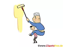 Maler bei der Arbeit Clipart, Comic, Bild, Illustration