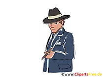 Polizeiinspektor aus Comic-Strip, Clipart, Bild, Buchillustration, Grafik, Cartoon