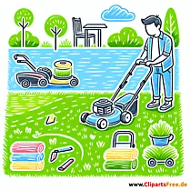Rasenmähen Clipart