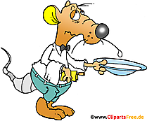 Ratte als Ober Clipart, Comic, Cartoon