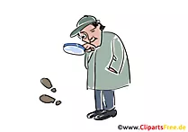 Sherlock Holmes Clipart sucht Spuren