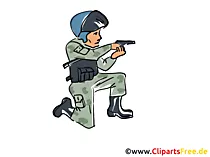 Spezialeinheit Polizei Illustration, Bild, Clipart