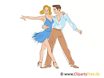 Cha-Cha-Cha Tanz, Tanzschule, Tanzpaar Bild, Clipart, Illustration zum Drucken