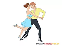 Disko 70-er Tanzpaar Bild, Clipart, Illustration zum Drucken