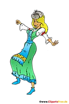 Frau in russischer Tracht Clipart, Illustration, Grafik